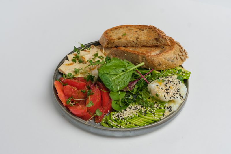 Shakshuka eggs in spiced tomato sauce at Tatte